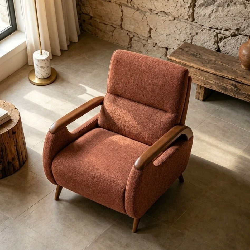 Solid Wood Reclining Lounge Chair