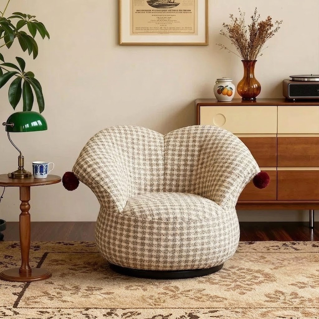 49.2" Organic Modern Fabric Curved Sofa