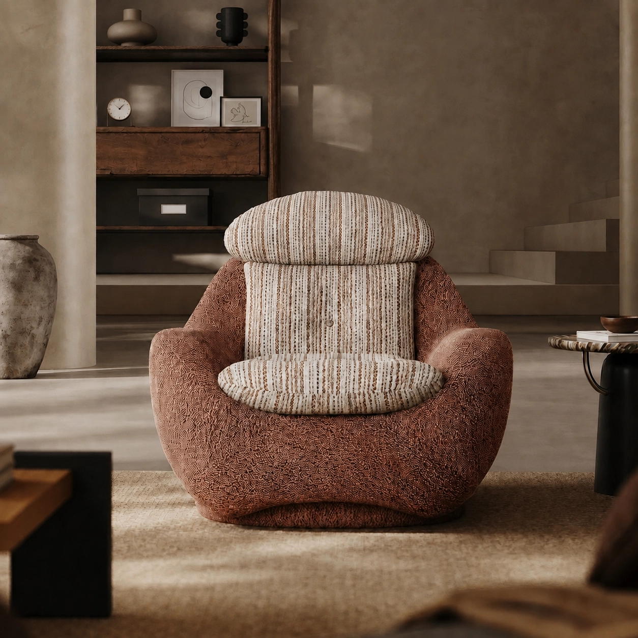 Enveloping Swivel Armchair