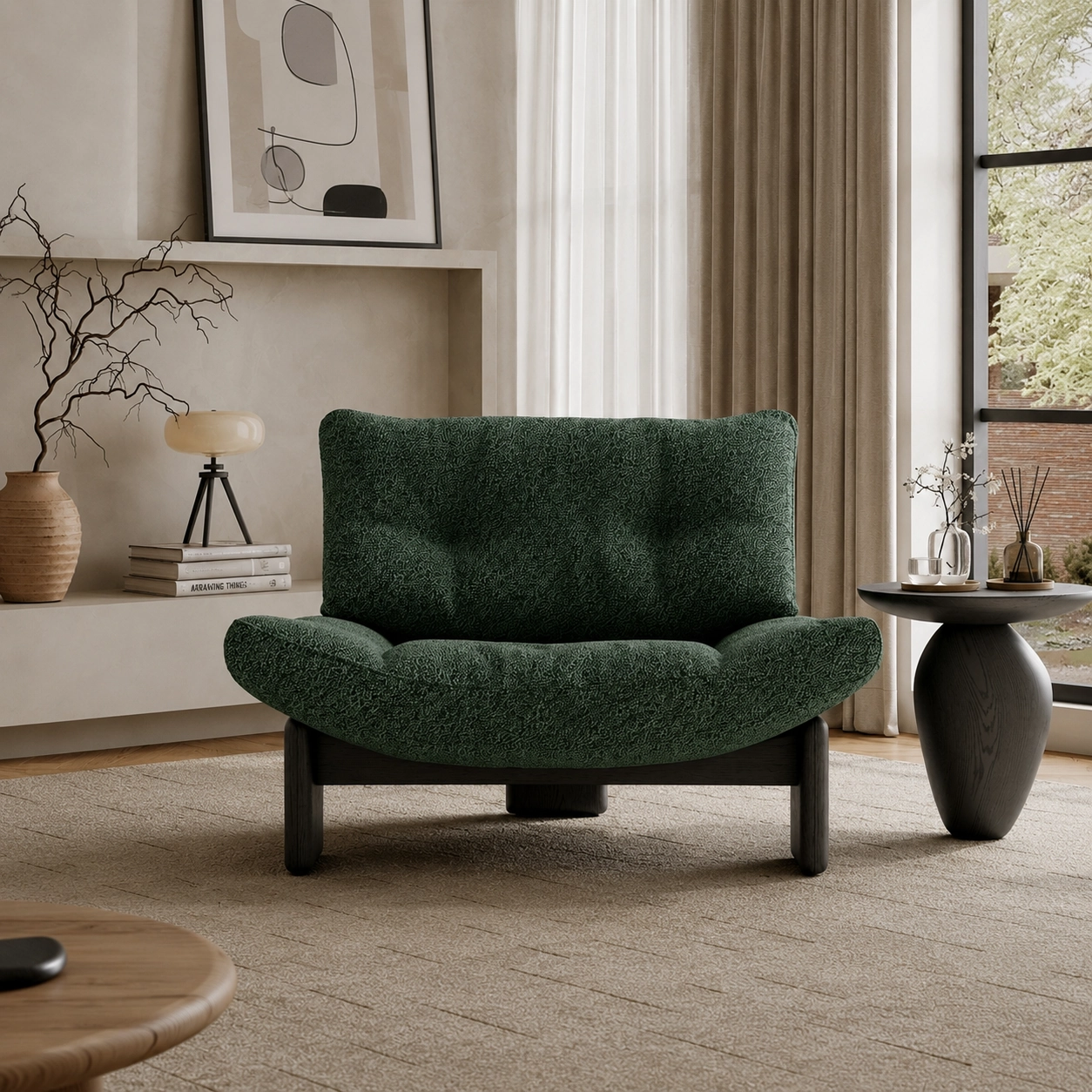 Boucle Low-Profile Lounge Chair