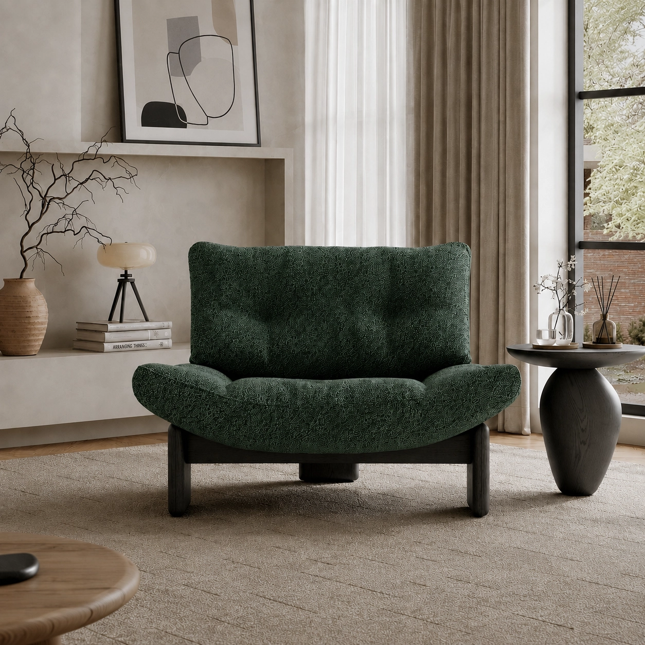 Boucle Low-Profile Lounge Chair