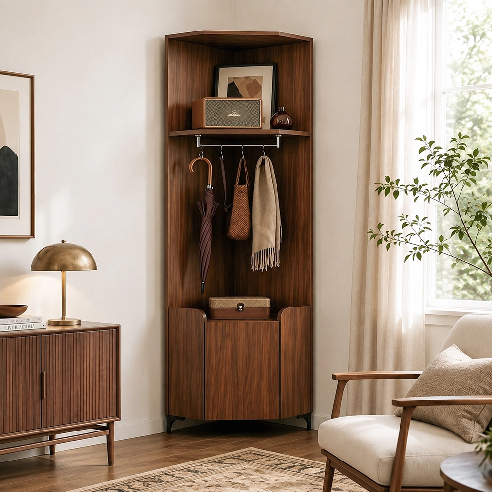 Modern Engineered Wood Corner Corner Cabinet