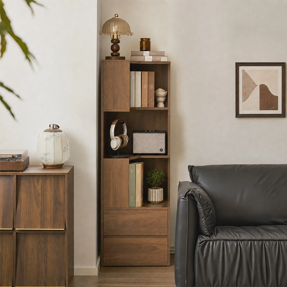 Japandi Engineered Wood Corner Corner Cabinet