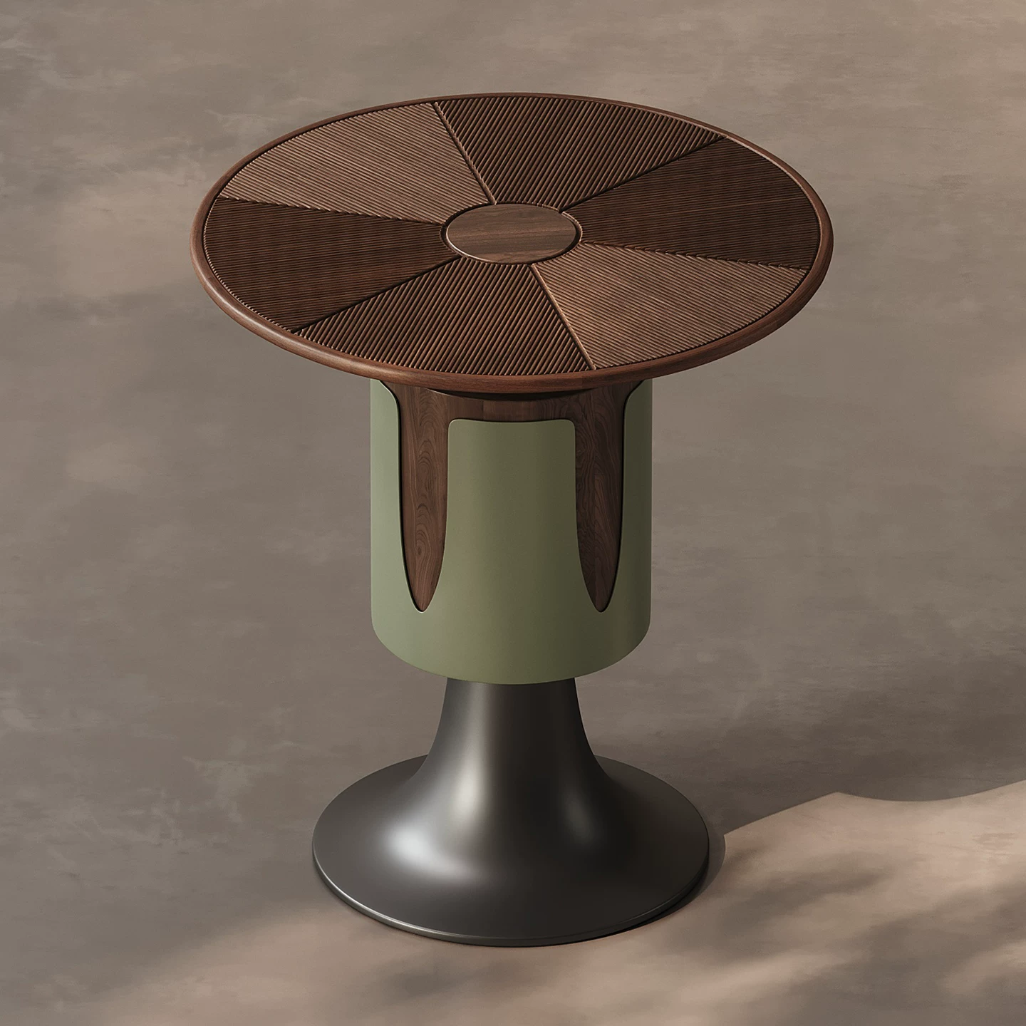 17.7" Contemporary Engineered Wood Round Side Table