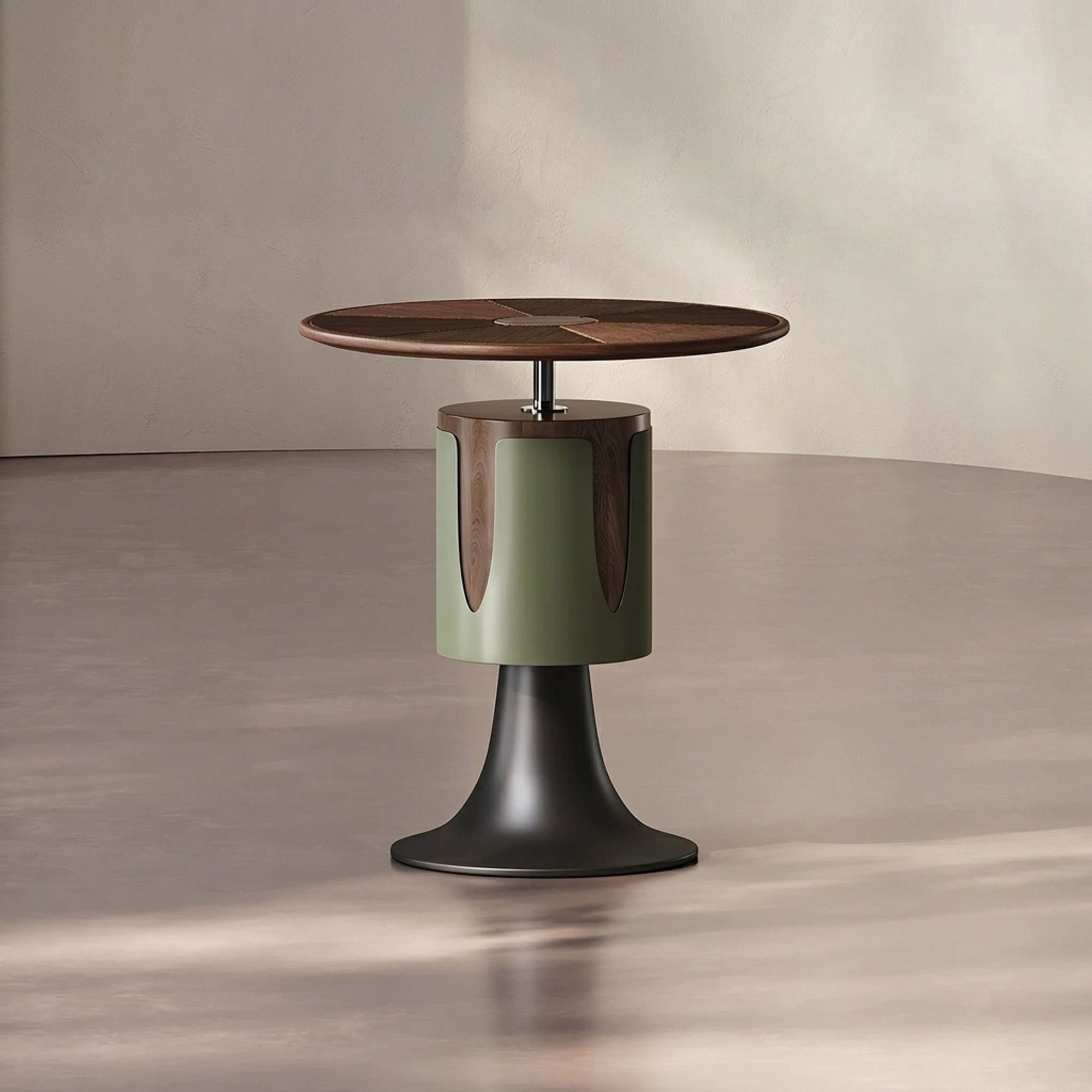 17.7" Contemporary Engineered Wood Round Side Table
