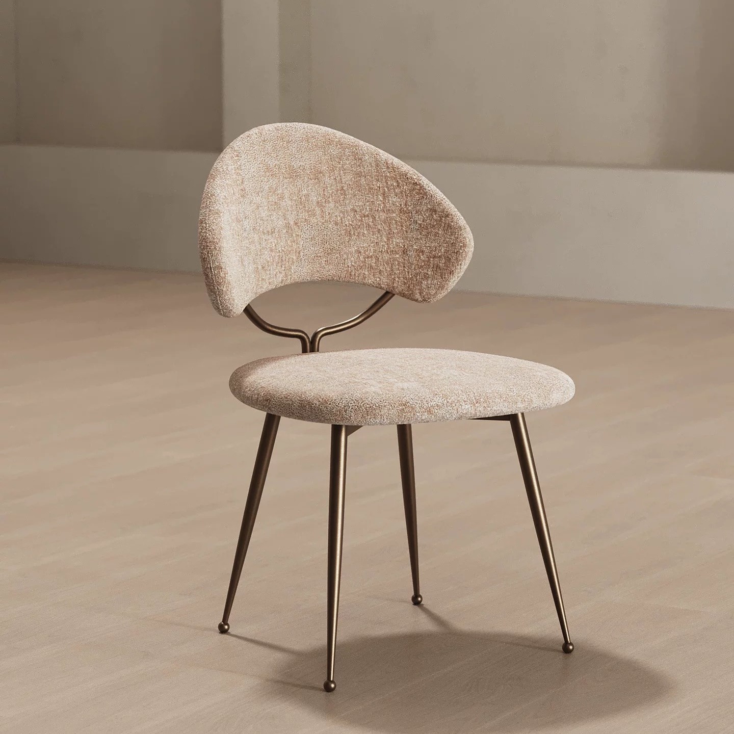 Upholstered Dining Chair with Metal Base