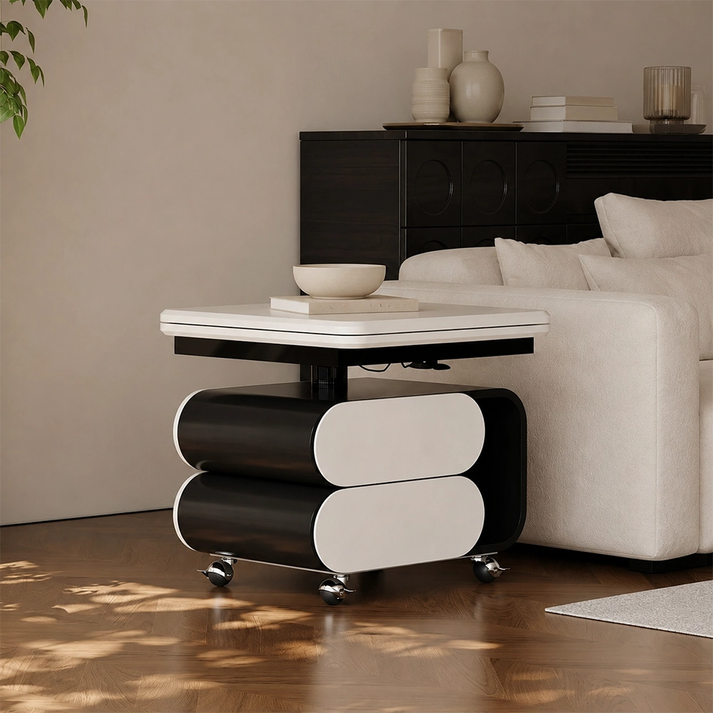 47.2" Organic Modern Engineered Wood Round Side Table