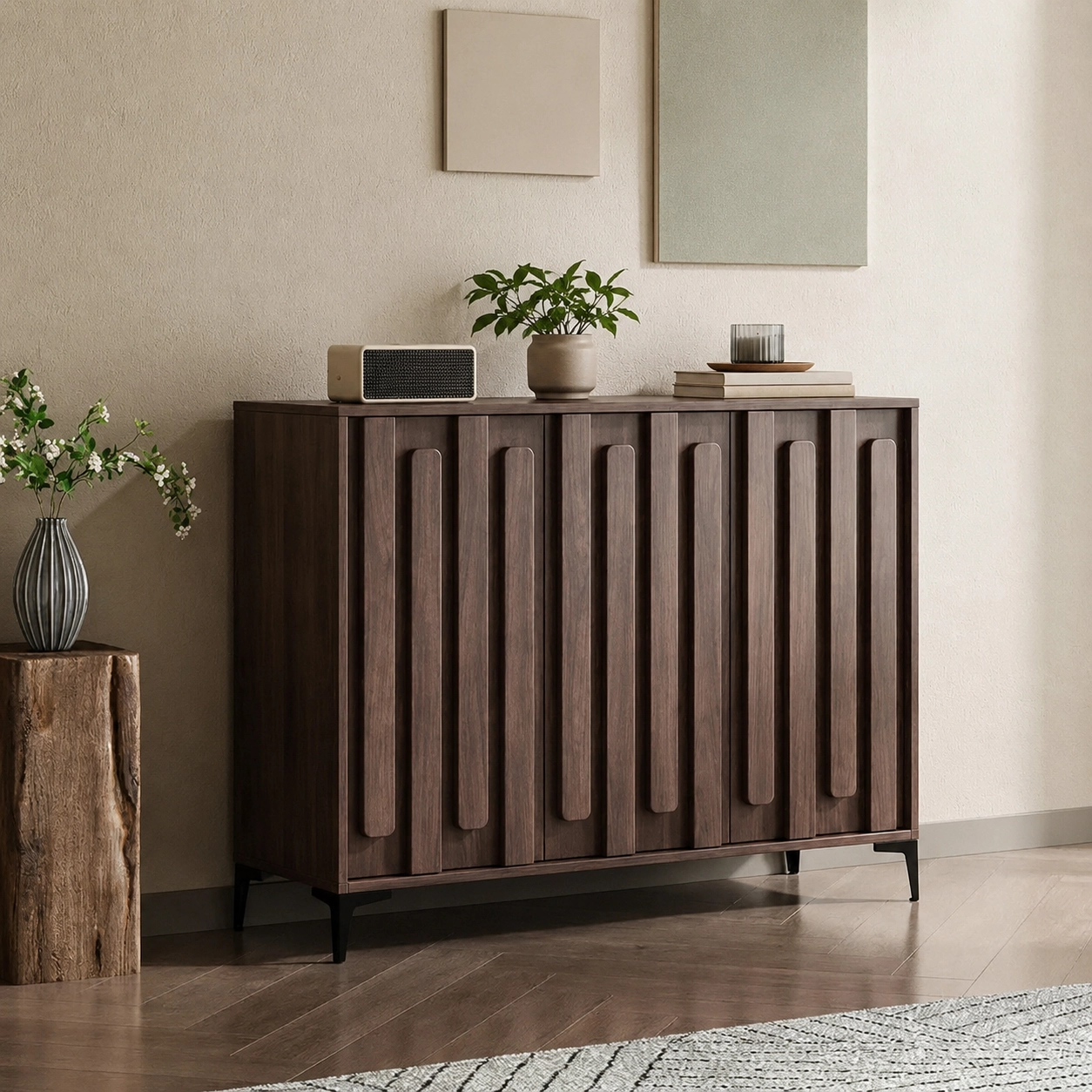 Solid Wood Wave Sideboard
