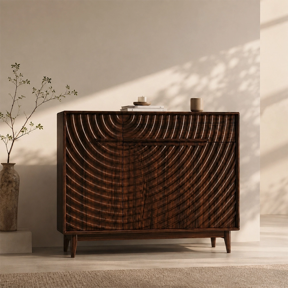 Wabi-Sabi Solid Wood Entryway Cabinet