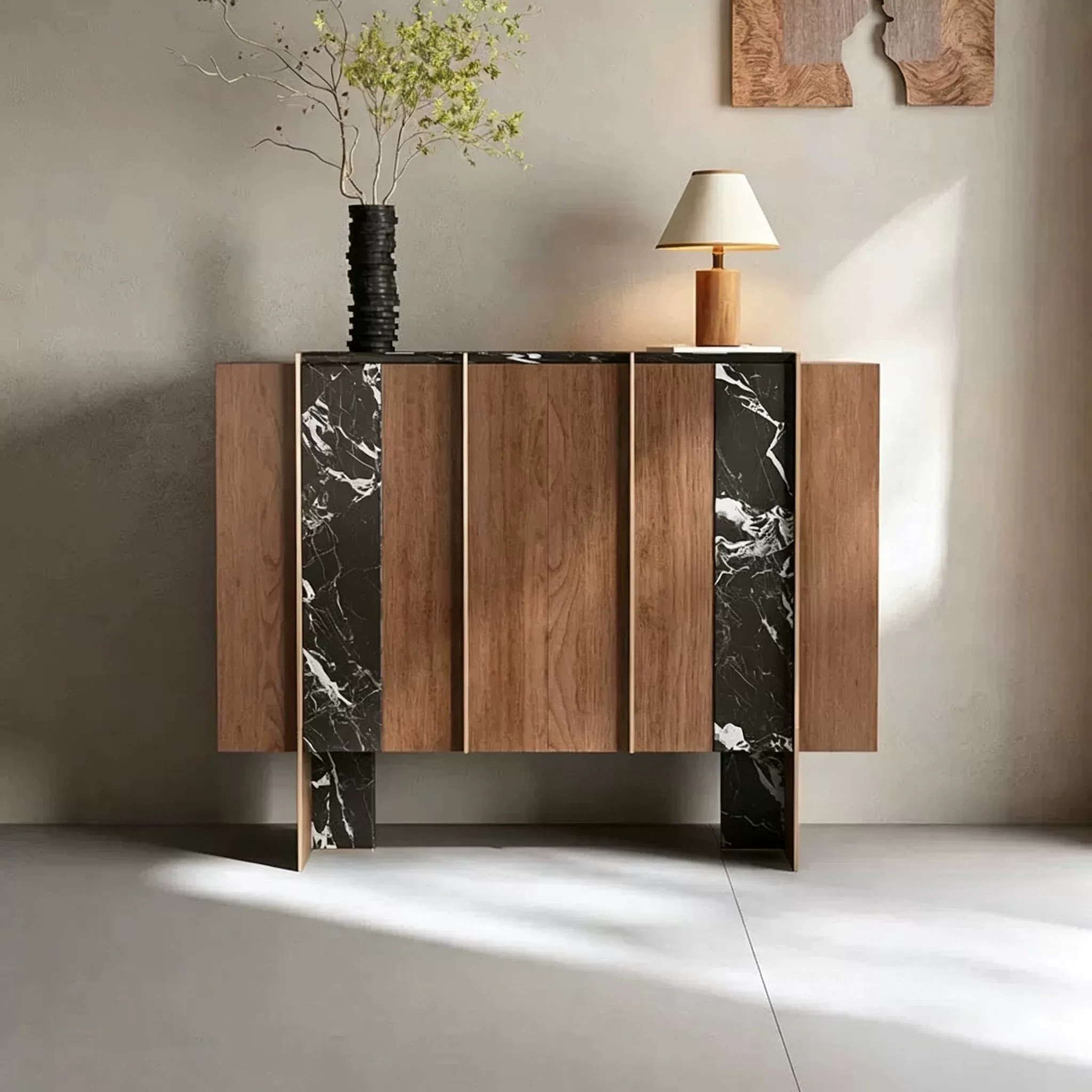 39.4" Luxury Solid Wood Shoe Cabinet with Flip Drawers
