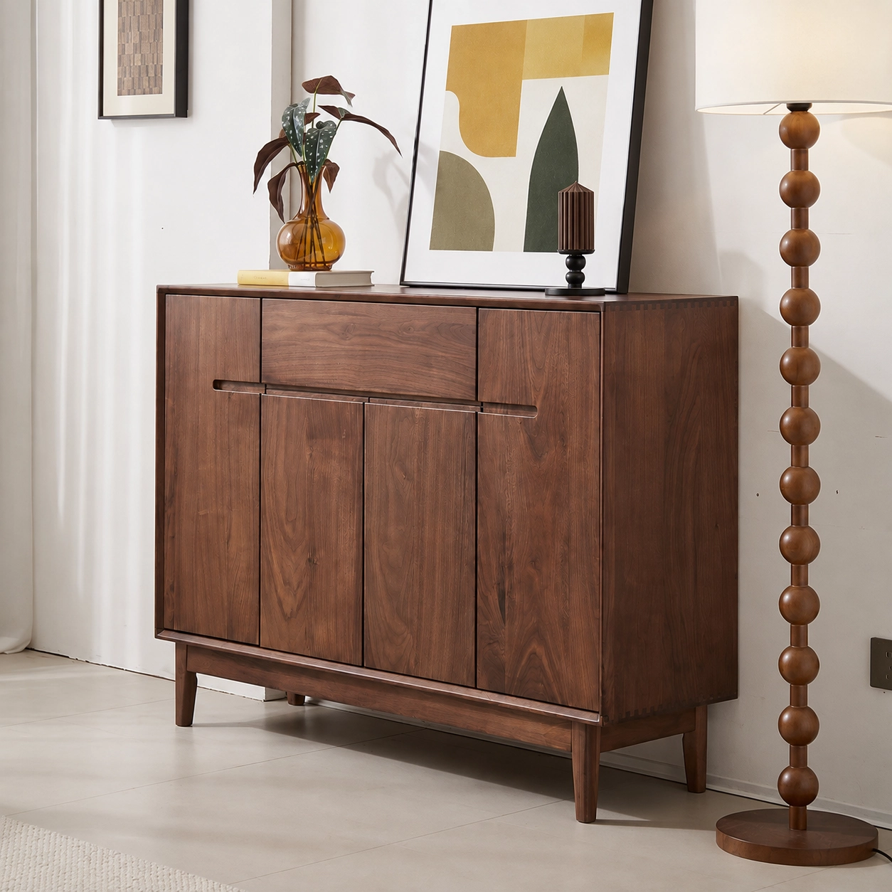 Solid Black Walnut Entryway Cabinet