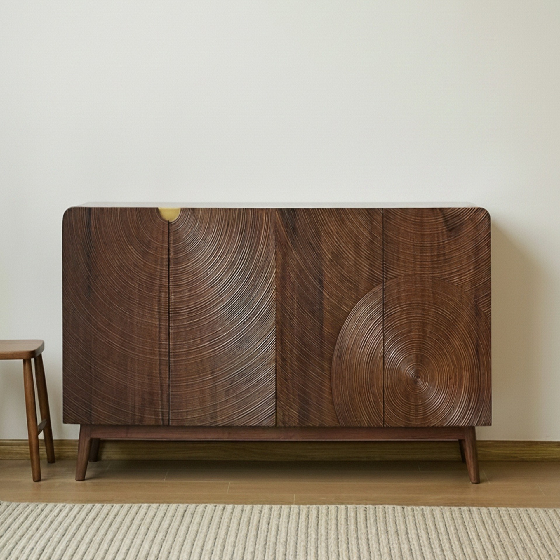 39.4" Organic Modern Solid Wood Sideboard with Storage