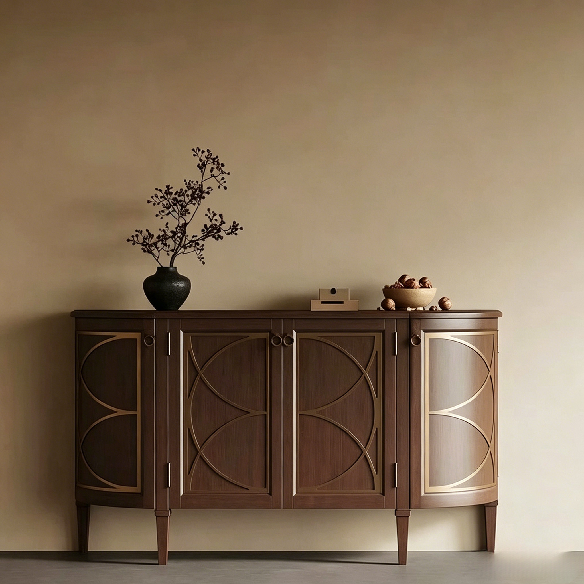 French Carved Solid Wood Sideboard