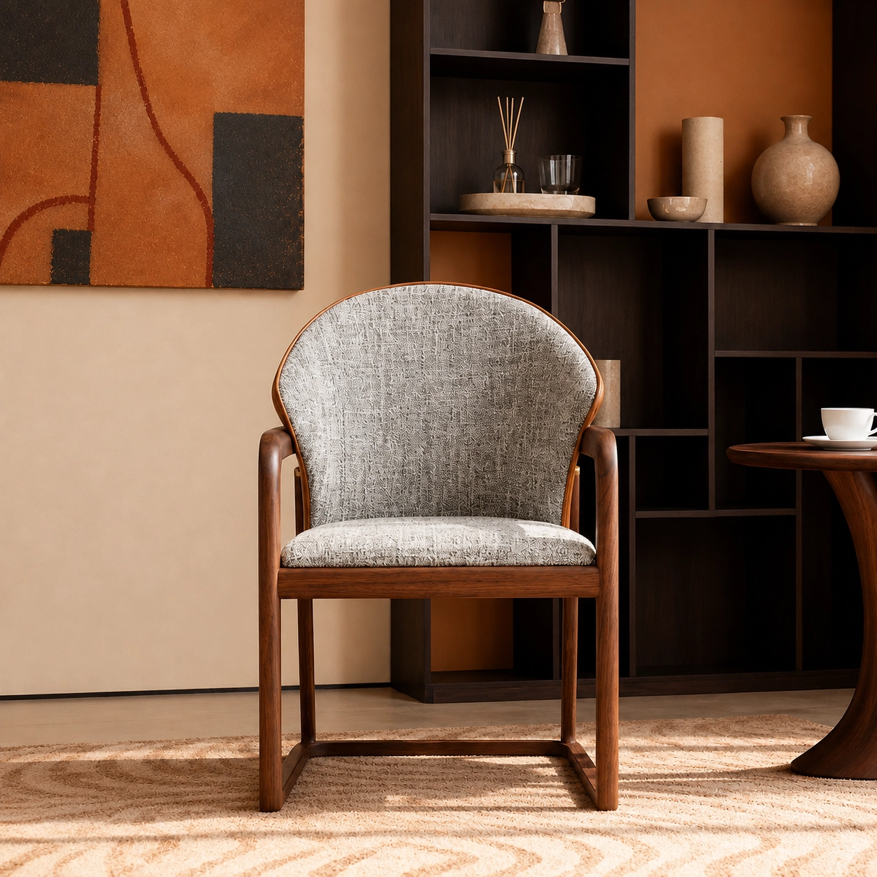 Organic Modern Fabric Upholstered Dining Chair