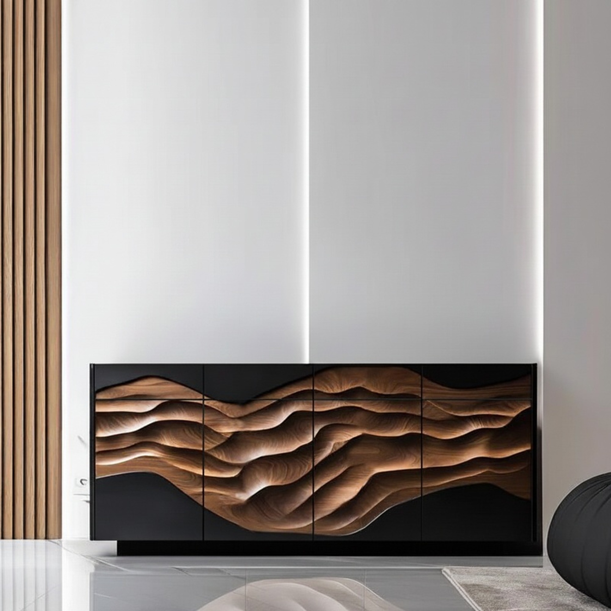 Embossed Wave Shoe Cabinet