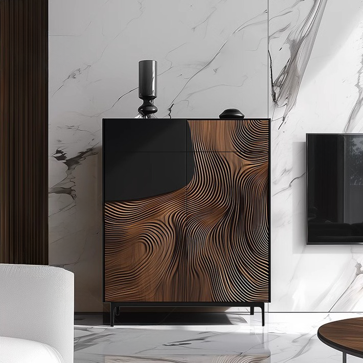 31.5" Luxury Solid Wood and Plywood Shoe Cabinet with Doors
