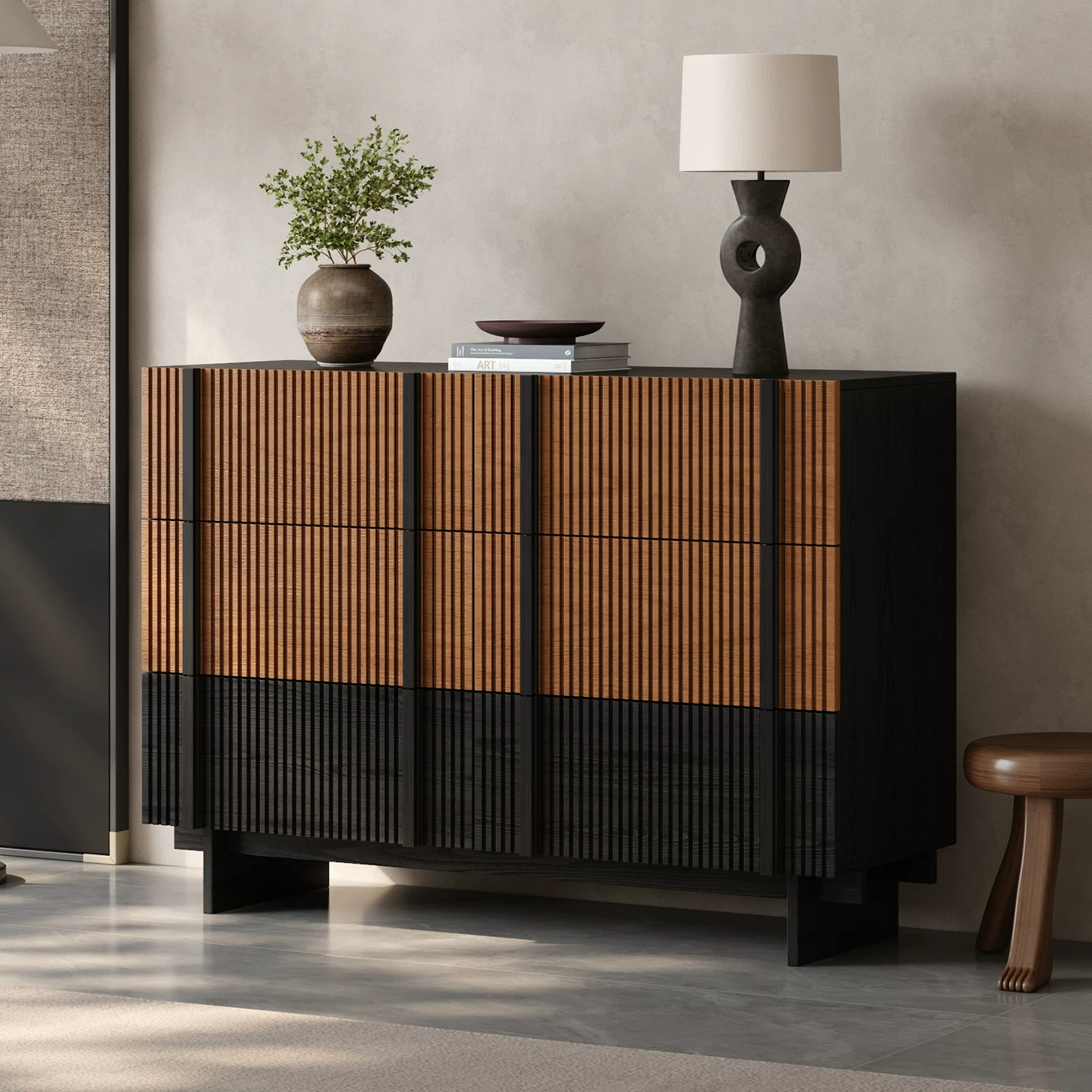 20.9" Modern Engineered Wood Sideboard with Storage