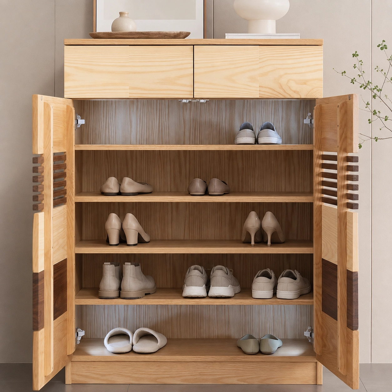 Nordic Wood Entryway Cabinet