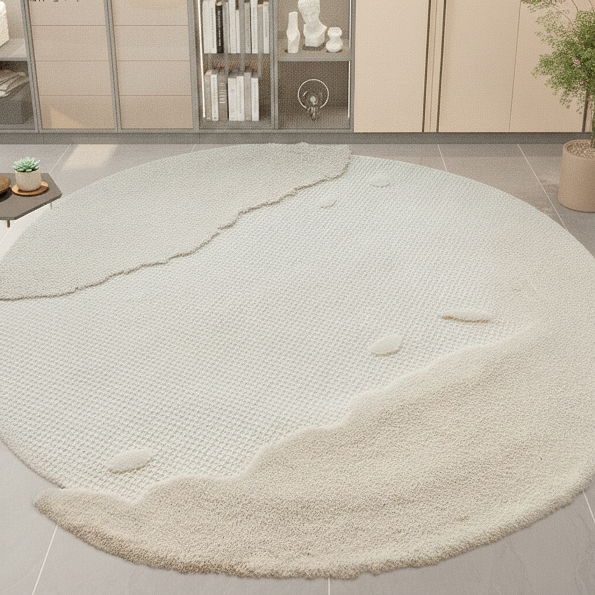 31.5" Abstract Wool Area Rug
