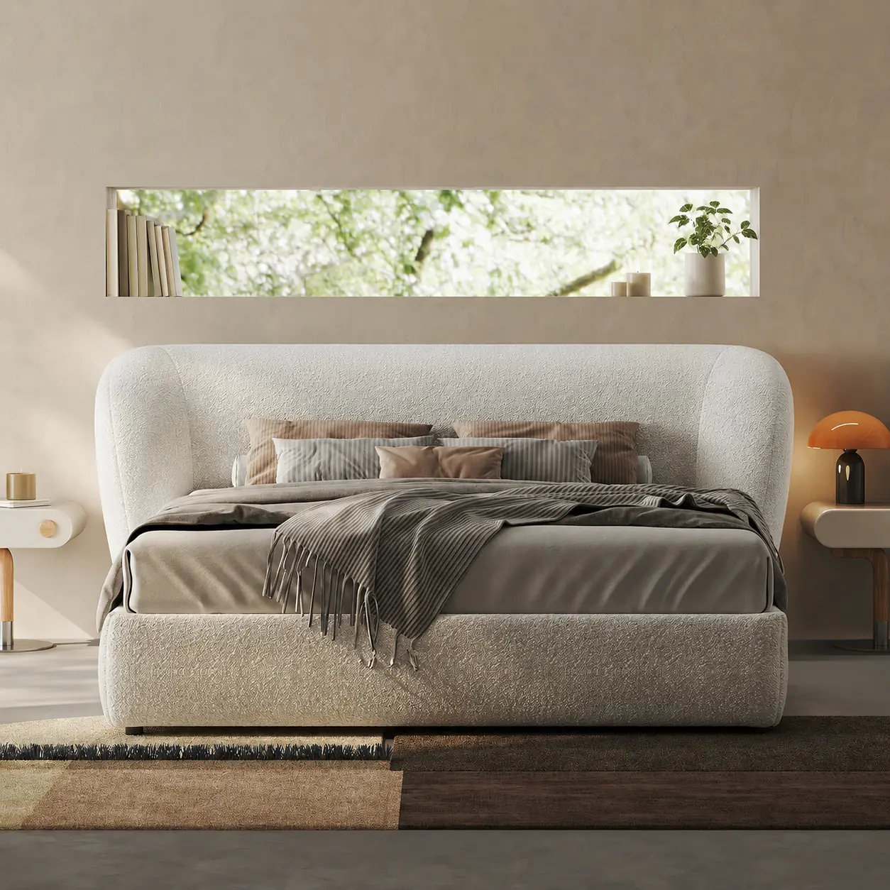 Minimalist Teddy Velvet Bed