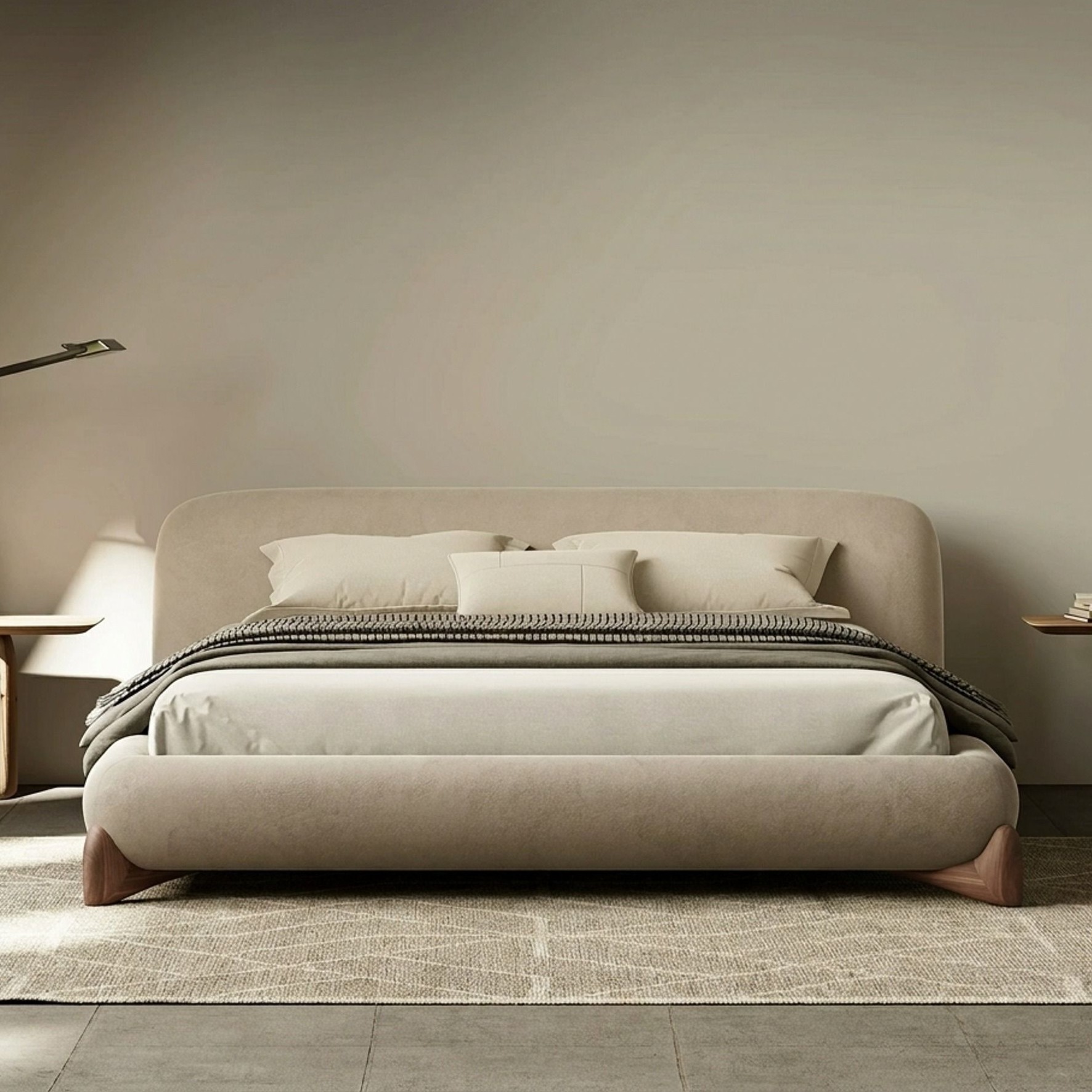 Padded Solid Wood Canopy Bed