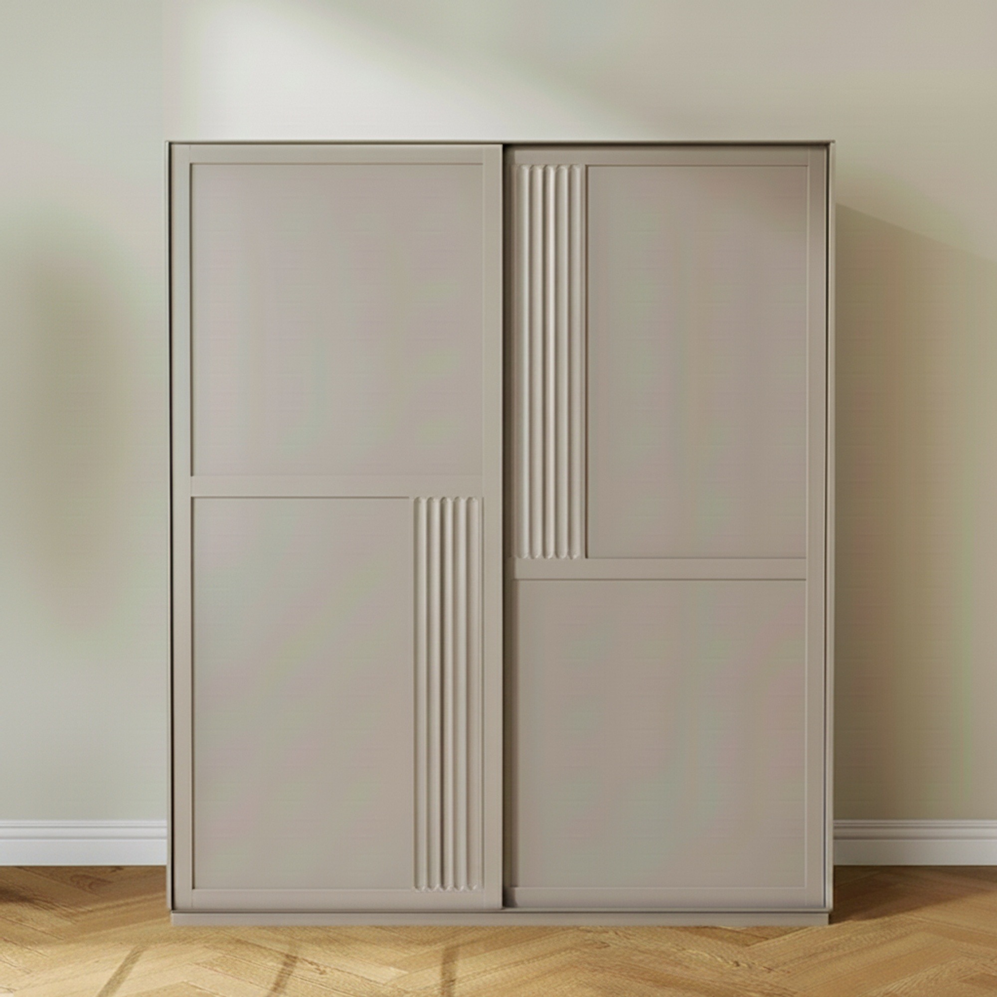 47.2" Contemporary Solid Wood Wardrobe & Armoire with Sliding Doors