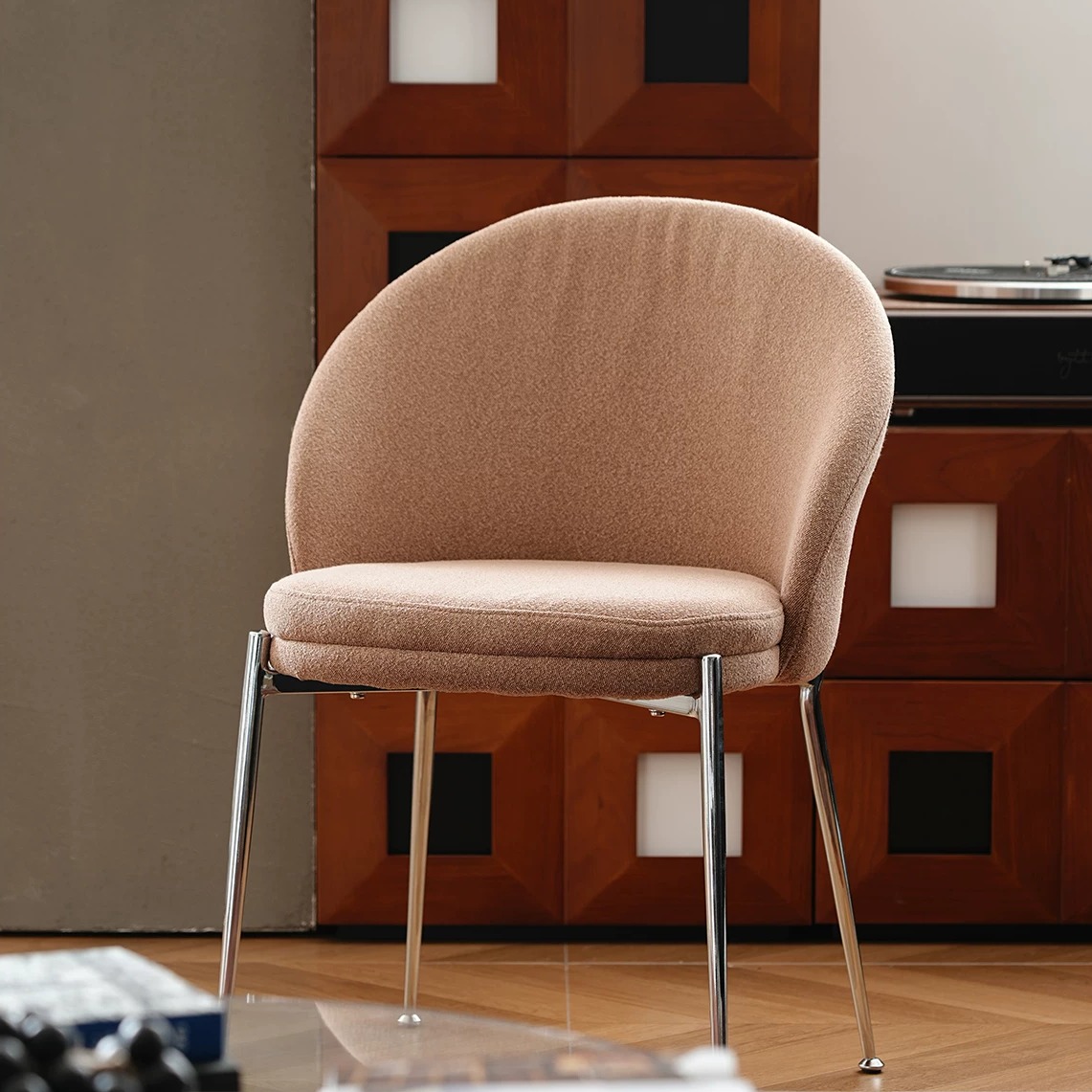 Mid-Century Modern Fabric Upholstered Dining Chair