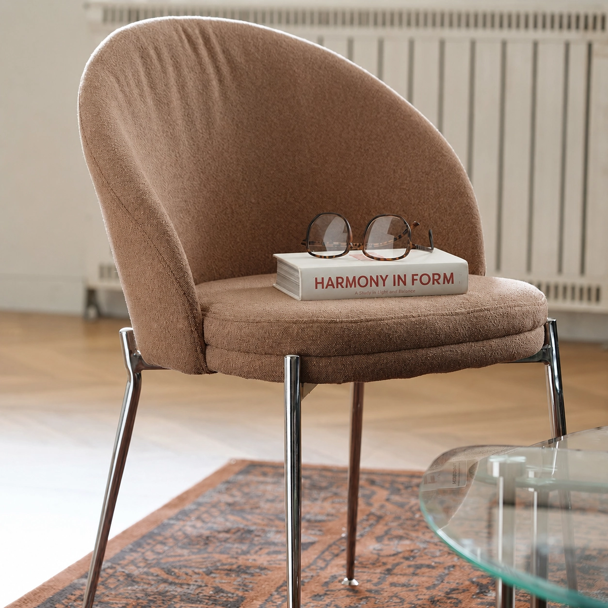 Mid-Century Modern Fabric Upholstered Dining Chair