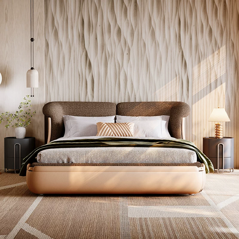 Organic Modern Fabric Upholstered Bed Frame