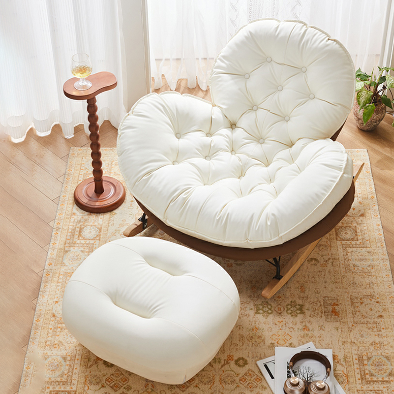 38.2" Organic Modern Upholstered Rocking Chair