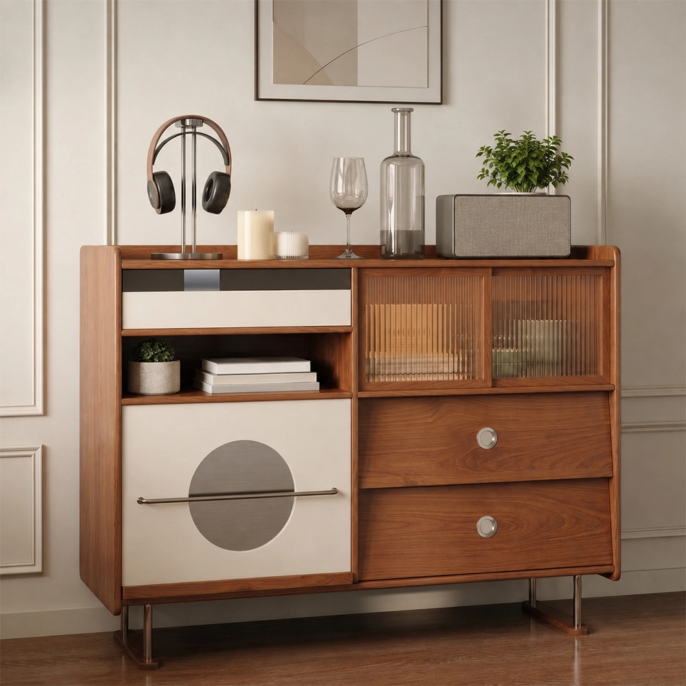 47.2" Contemporary Solid Wood Sideboard with Drawers
