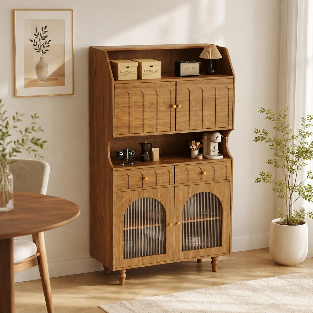 35.43" Japandi Plywood Sideboard with Drawers