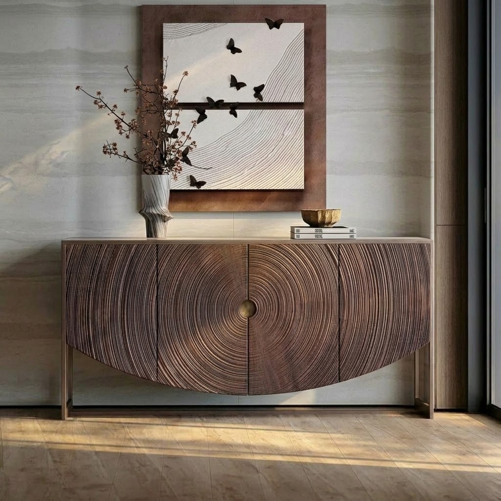 63" Organic Modern Solid Wood Sideboard with Storage