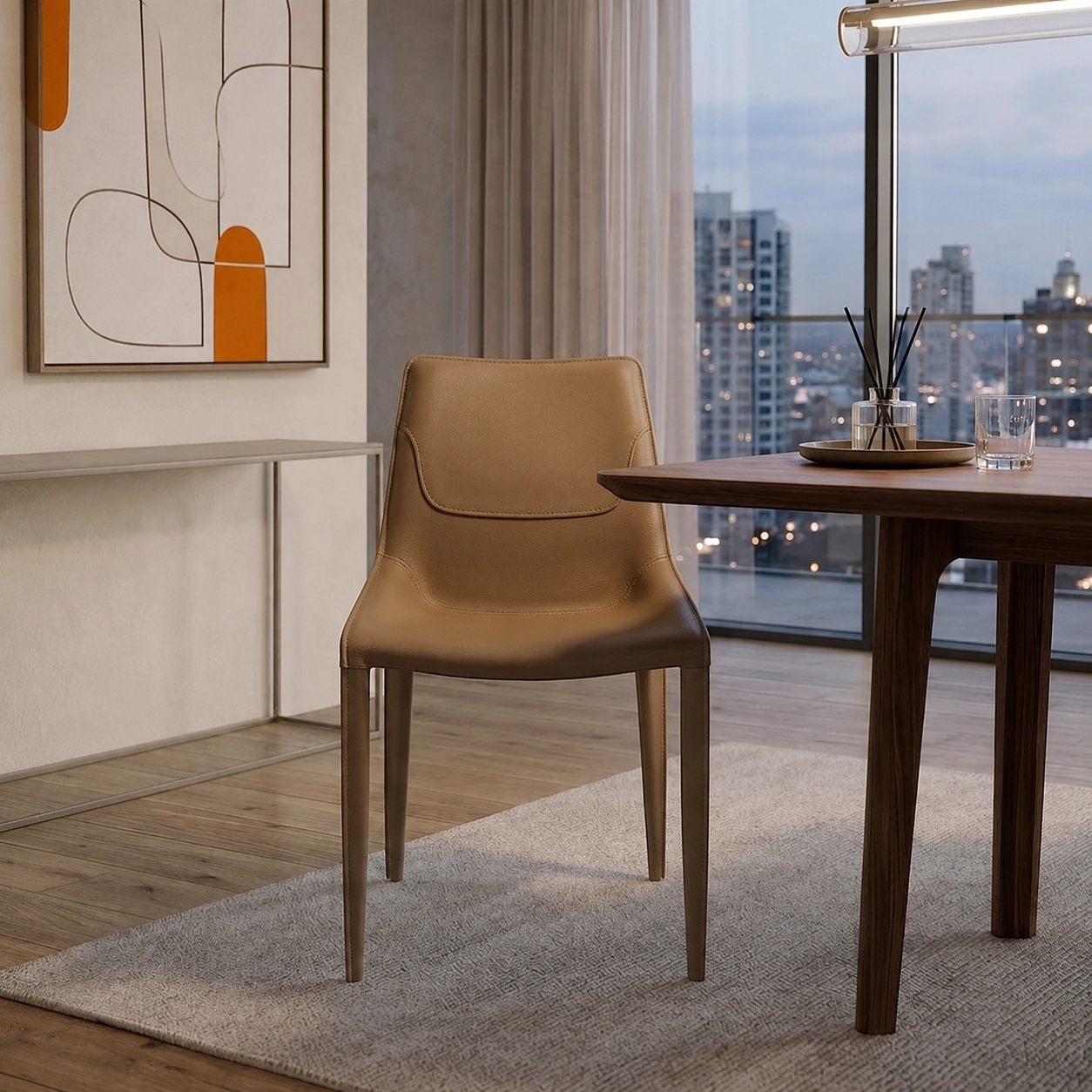 Contemporary PU Upholstered Dining Chair