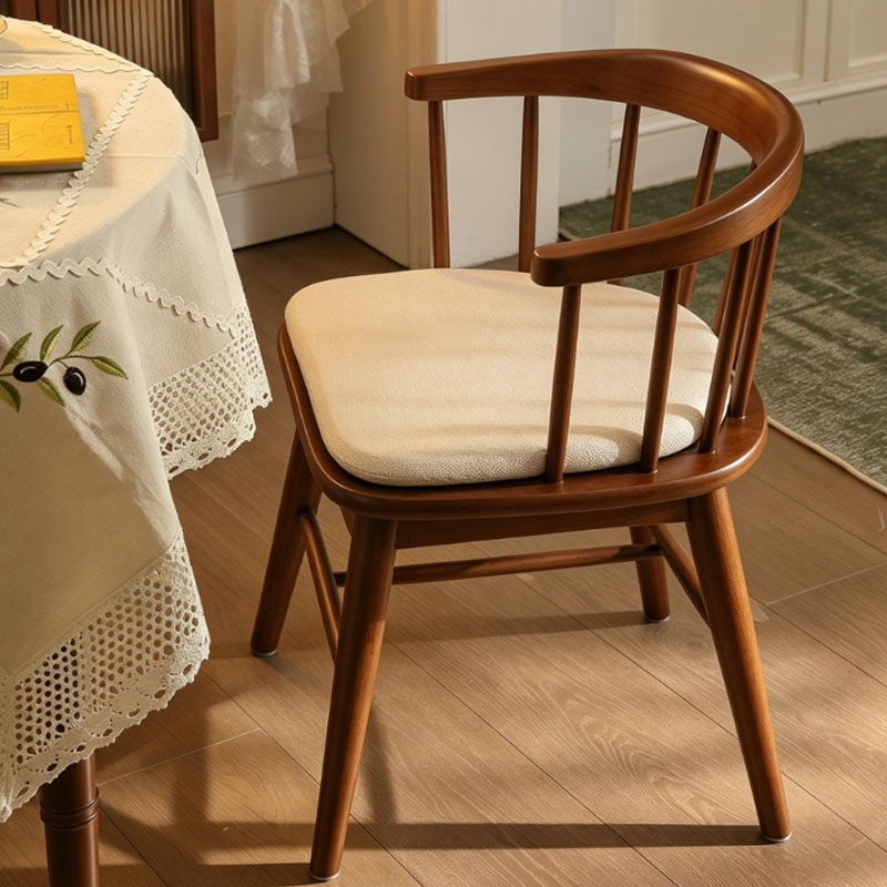 Mid-Century Modern Ash Wood Upholstered Dining Chair