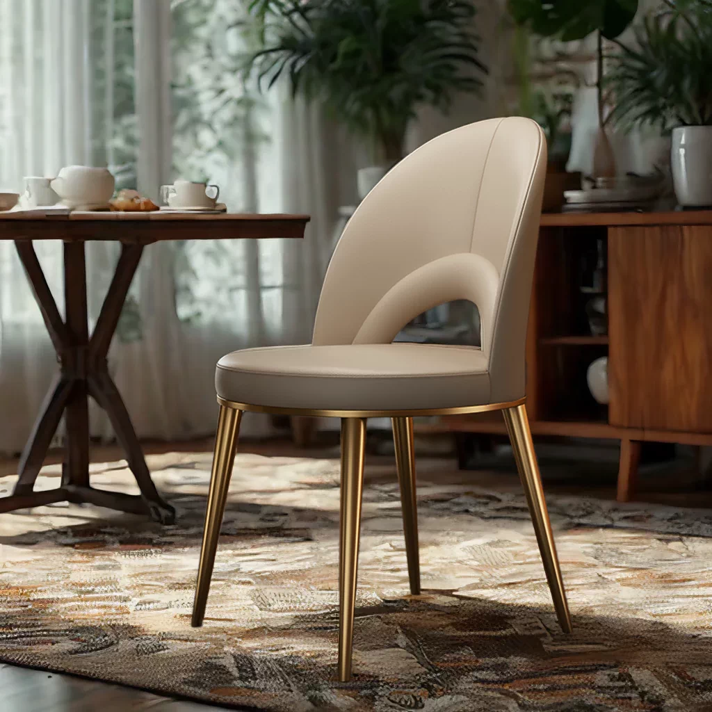 Organic Modern PU Upholstered Dining Chair