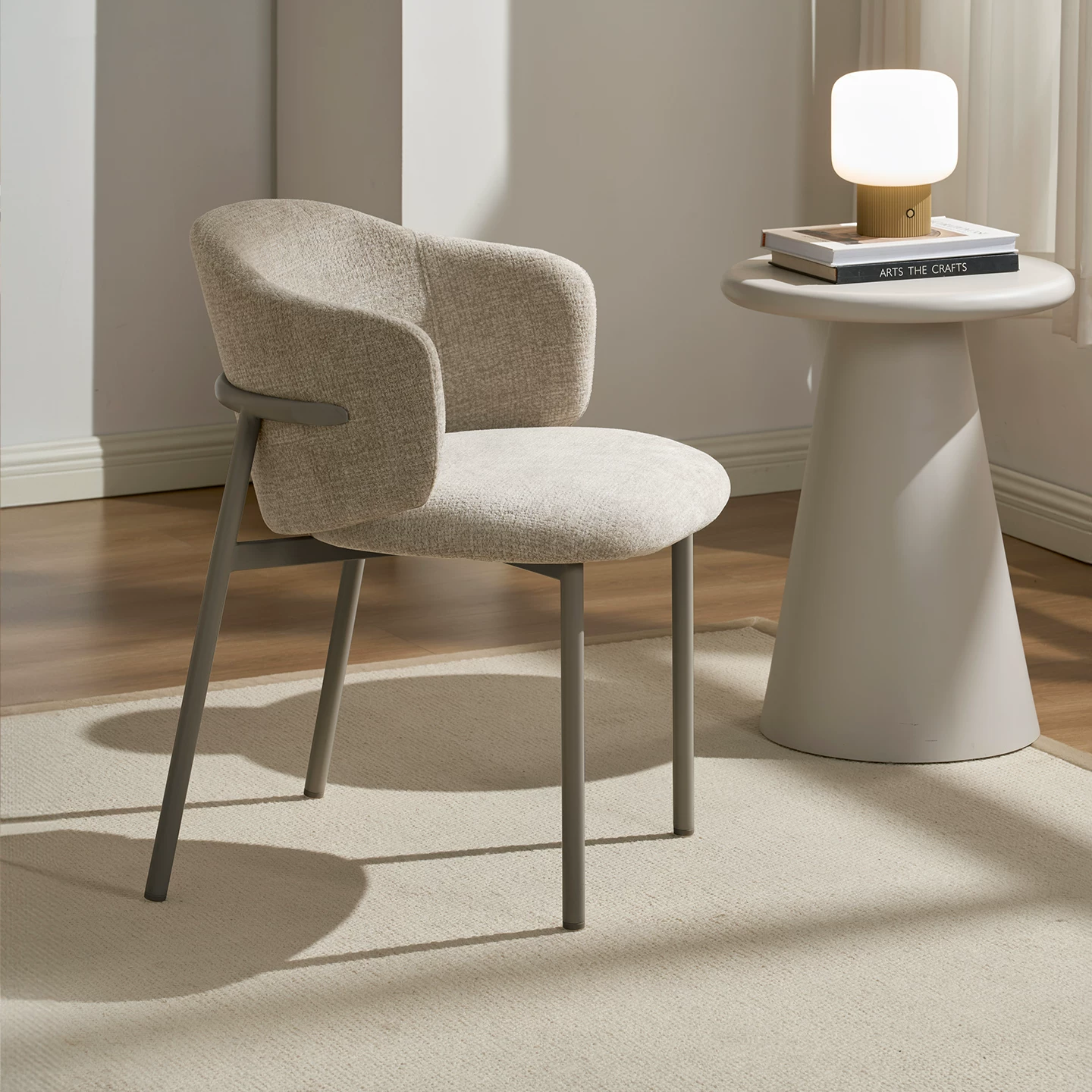Organic Modern Linen Upholstered Dining Chair