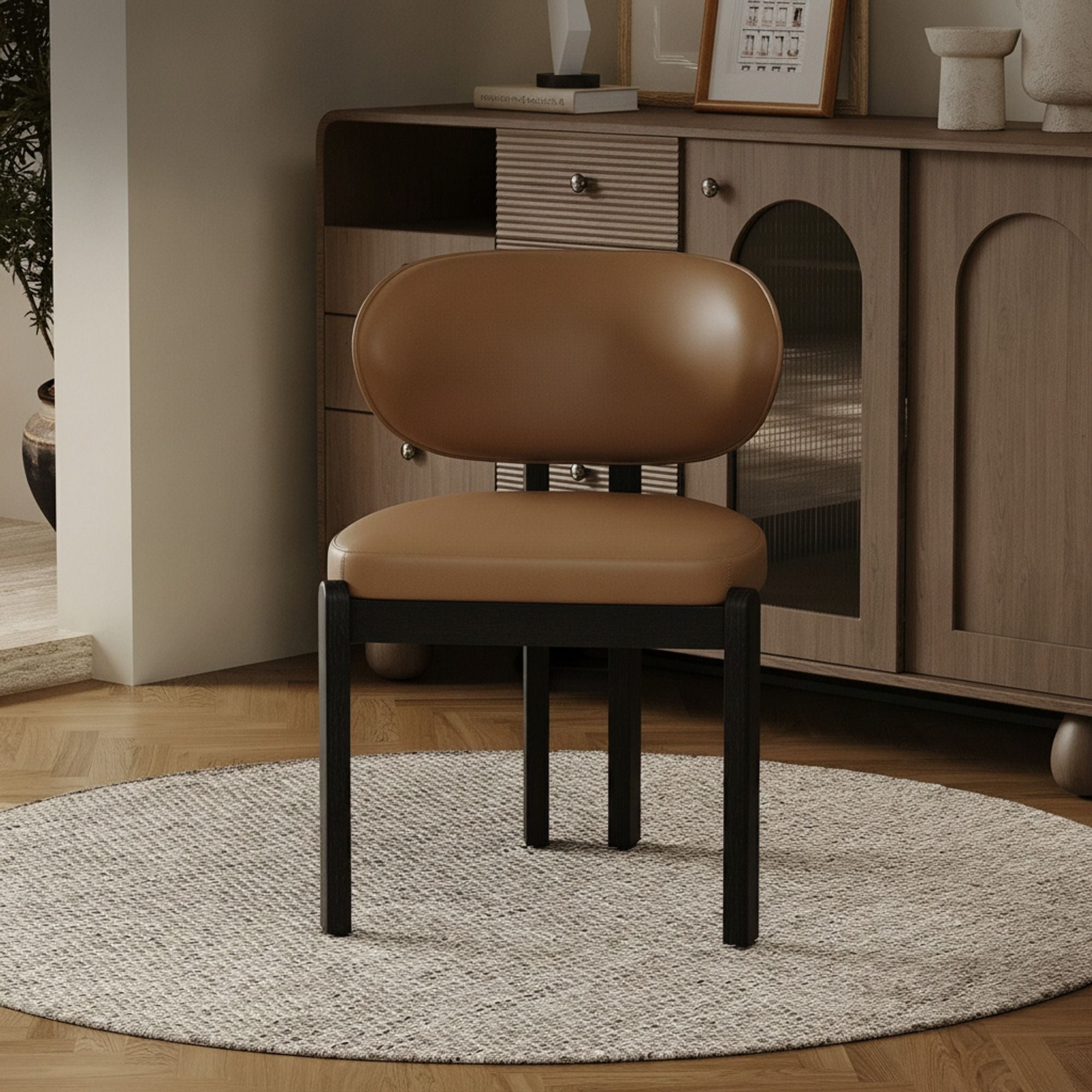 Organic Modern Eco-friendly Microfiber Upholstered Dining Chair