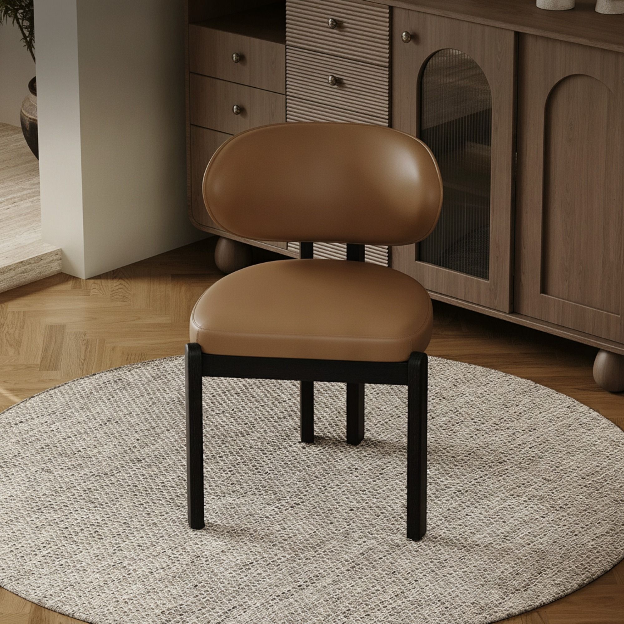 Organic Modern Eco-friendly Microfiber Upholstered Dining Chair