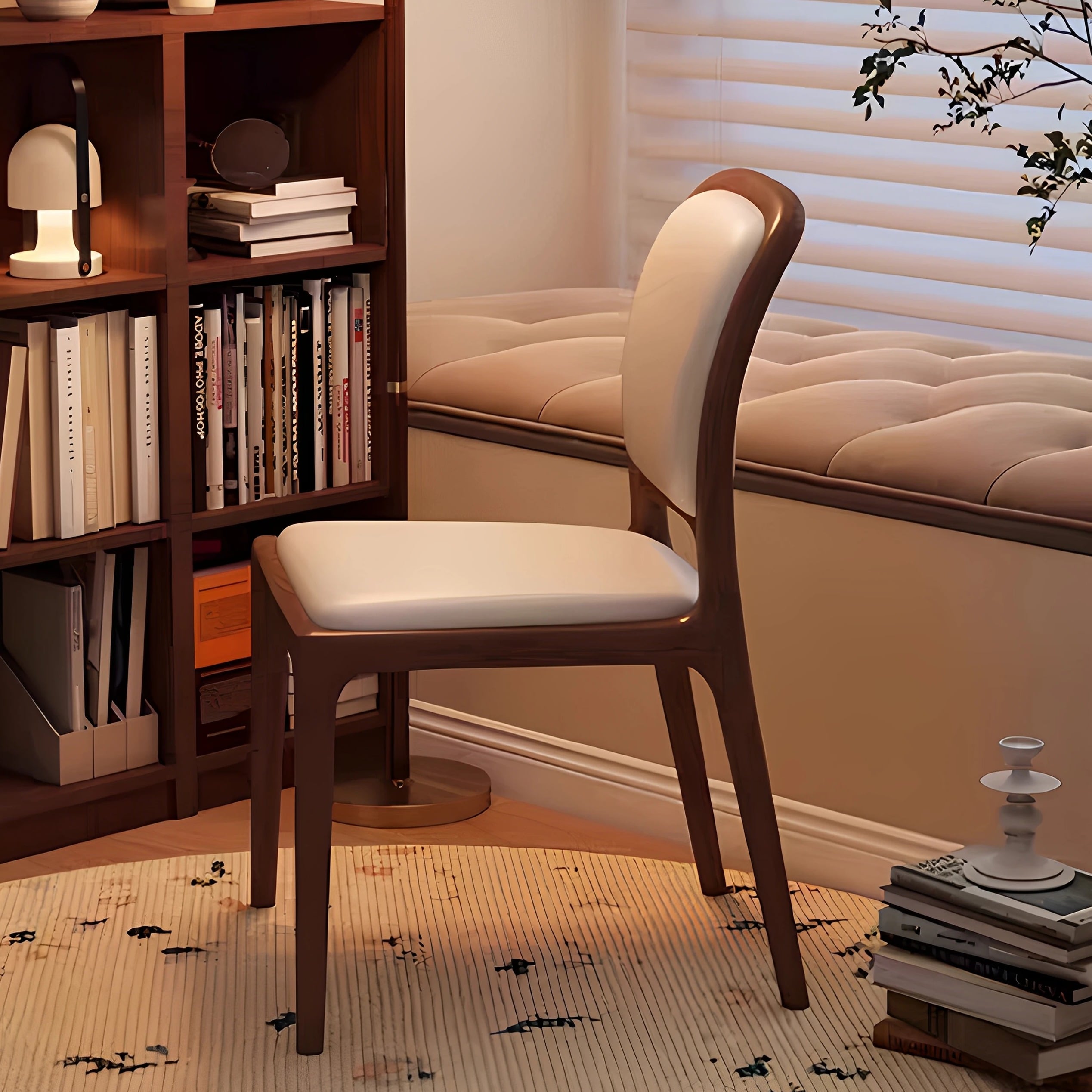 Mid-Century Modern Microfiber Upholstered Dining Chair
