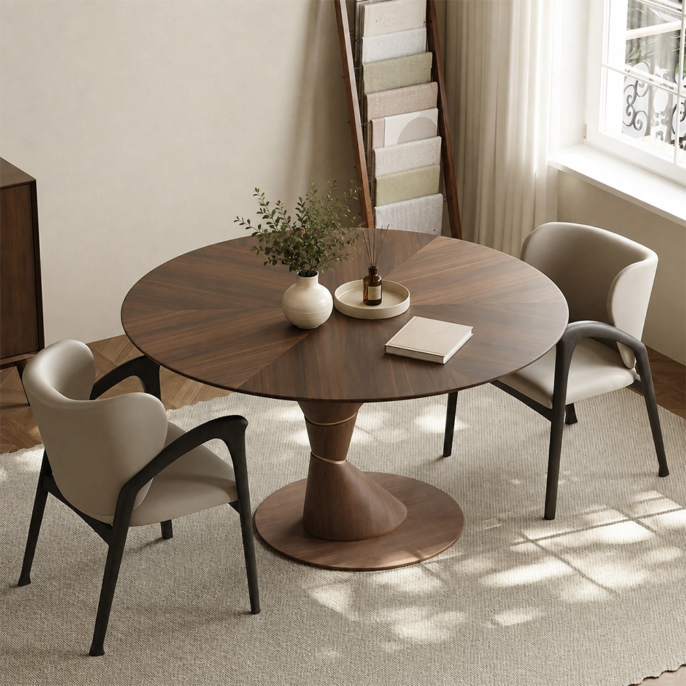 53.1" Organic Modern Plywood Round Dining Table