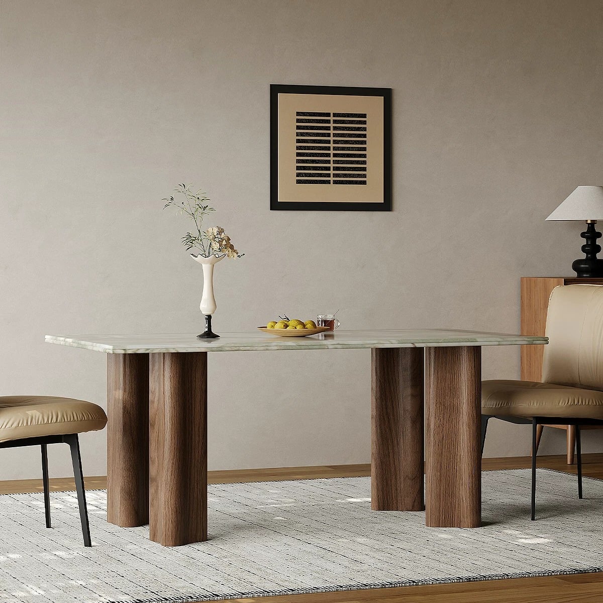 63" Organic Modern Wood Rectangular Dining Table