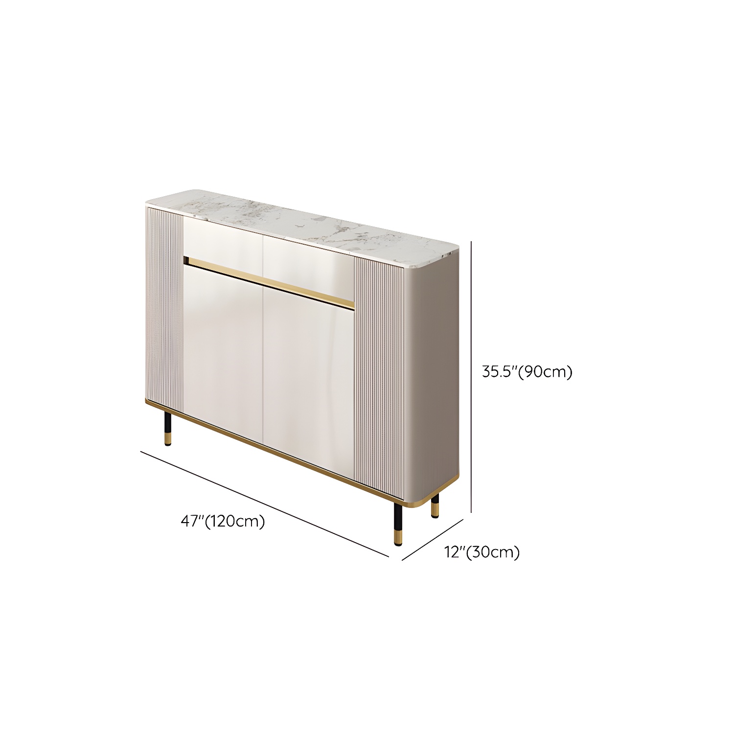 Glam Style Stone Top Sideboard Engineered Wood Side Board for Living Room - image 27