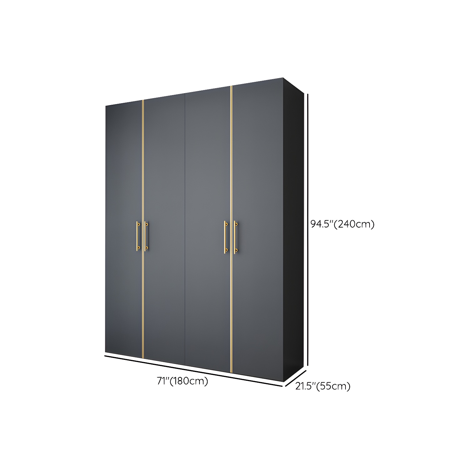 Modern Wardrobe Closet Grey Engineered Wood Wardrobe Cabinet - image 21
