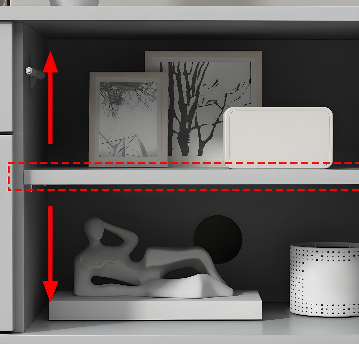 Industrial Enclosed Storage TV Stand Wooden Rectangle TV Cabinet with Splayed Legs - image 7