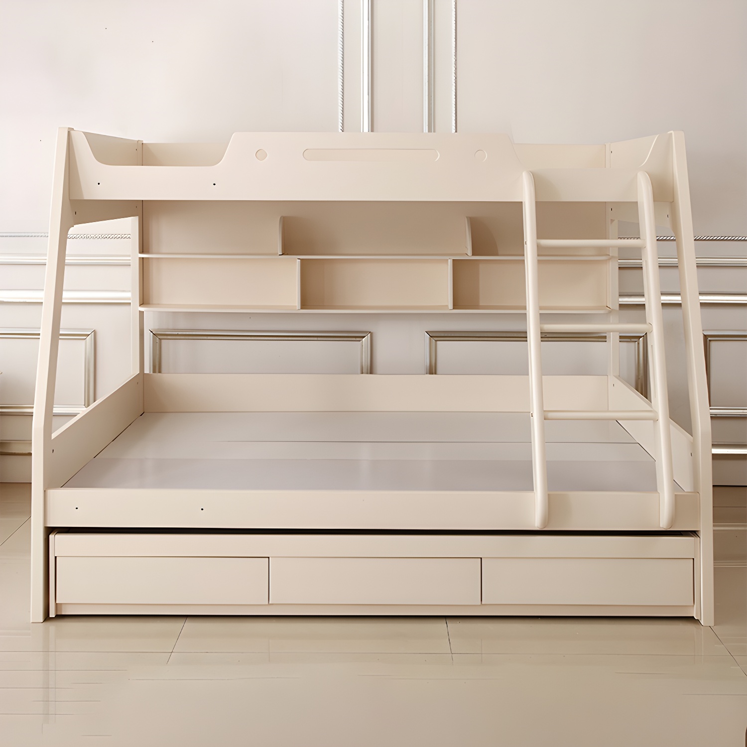 Solid Color Wood Bunk Bed Modern No Distressing Mattress Included Bunk Bed - image 3