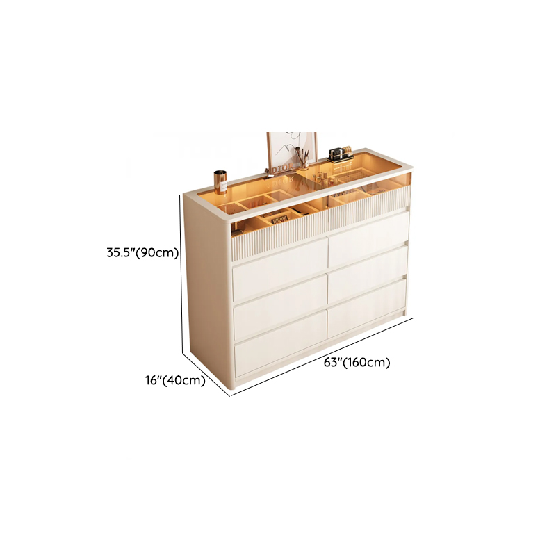Chalk Art Deco Timber Console Dresser/Bachelor Chest with 6/8/3 Drawers, Horizontal/Vertical Orientation, LED Lights - image 11