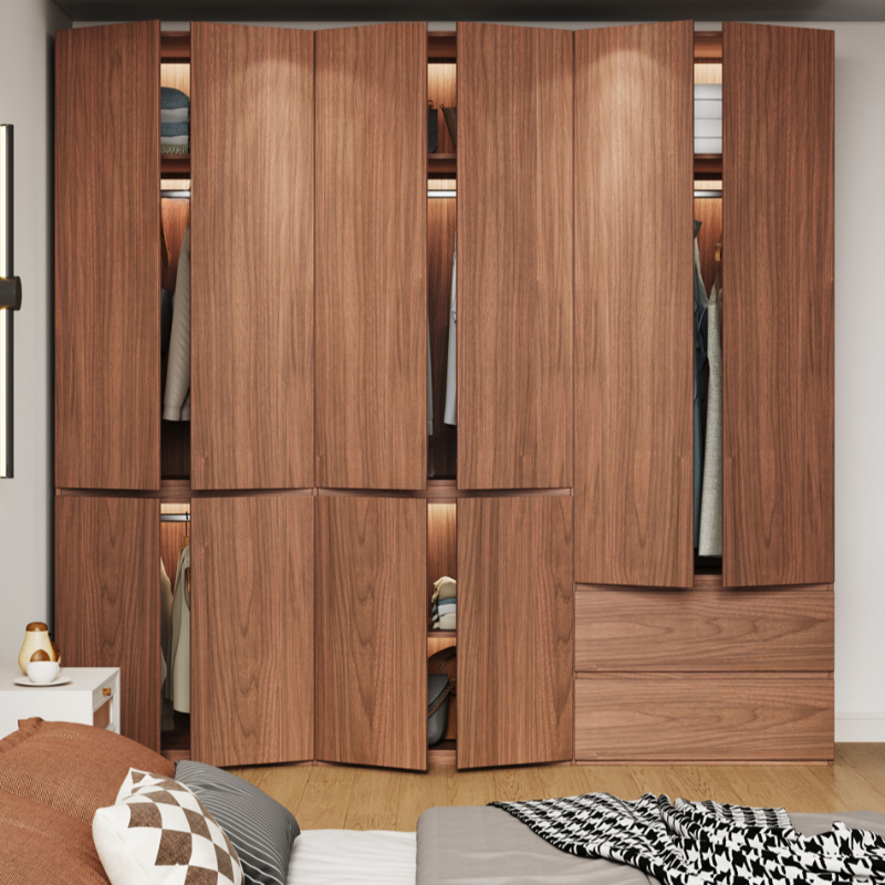 Acorn Minimalist Laminate Independent Wardrobe Closet with Soft Close Drawer, Soft Close Door, and Interior Shelves