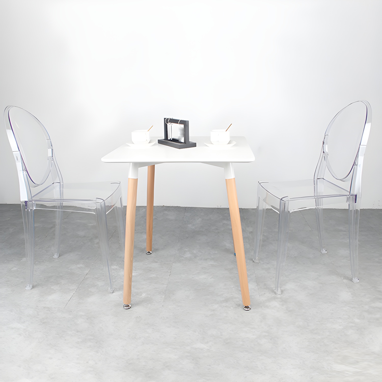 Scandinavian Winehouse Plastic Side Chair Transparent Open Dining Chair (Set of 4) - image 26