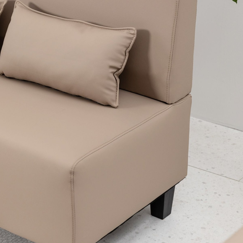 Contemporary Modern Solid Color Stain Resistant Loveseat in Gray/White/Cerulean for 2 People with 2 Pillows - image 11